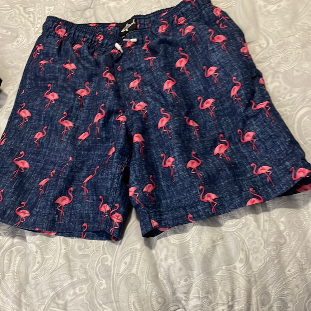 Super cute flamingo swim shorts